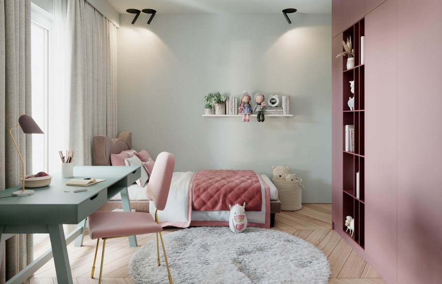 Sample arrangement of a 58 m2 apartment | children's room