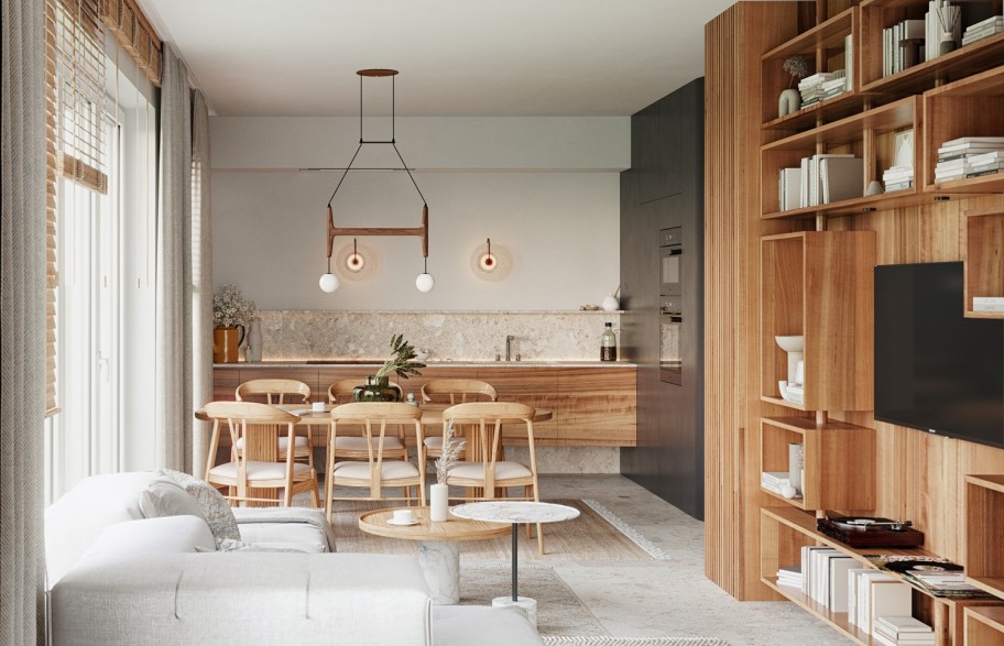 Sample arrangement of an apartment 69 m2 | kitchenette
